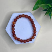 Red Agate Hakik Bracelet: Round Beads 8mm